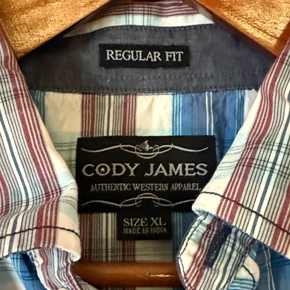 Cody James Blue and Brown Plaid Casual Western pearl snap Shirt